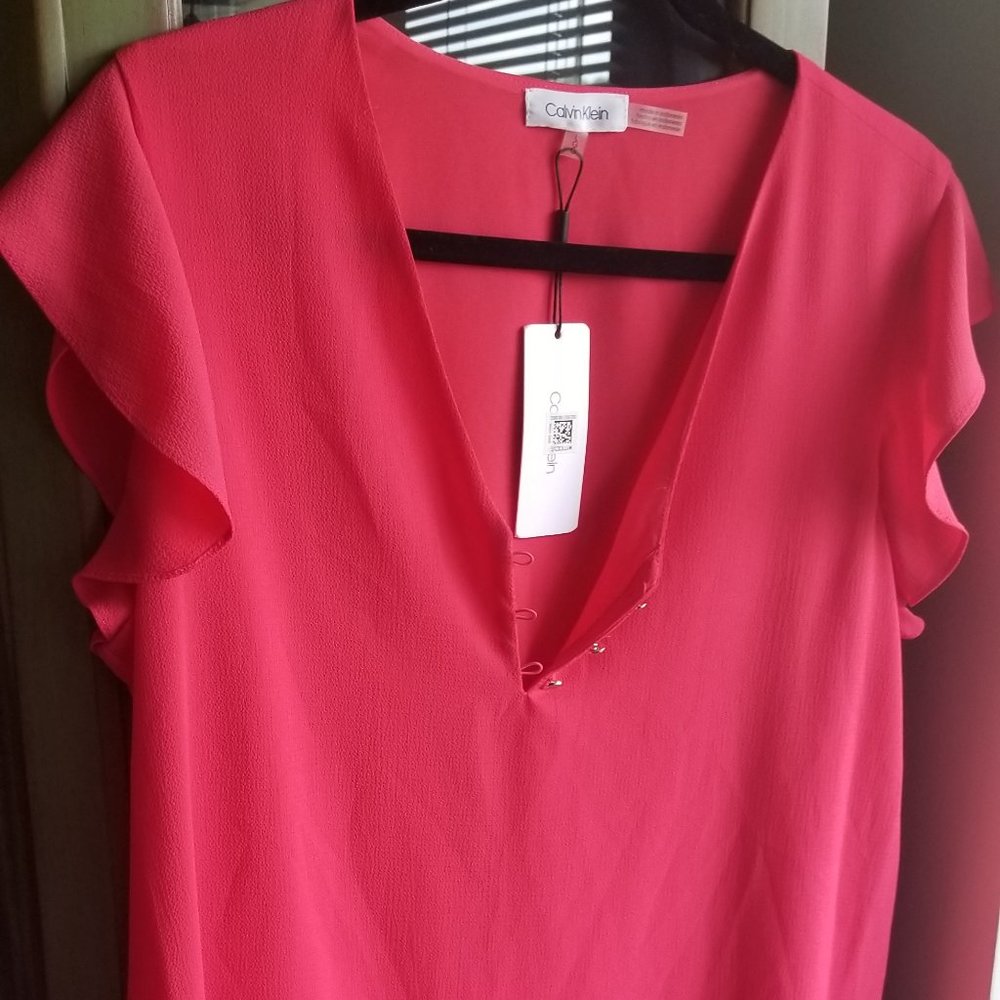 Calvin Klein PINK blouse NWT